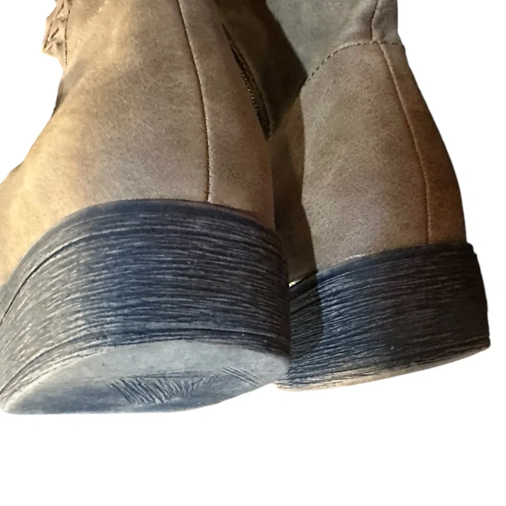 Ellison Winter Block over the knee boots‎ knee high boots camel color 7Wide